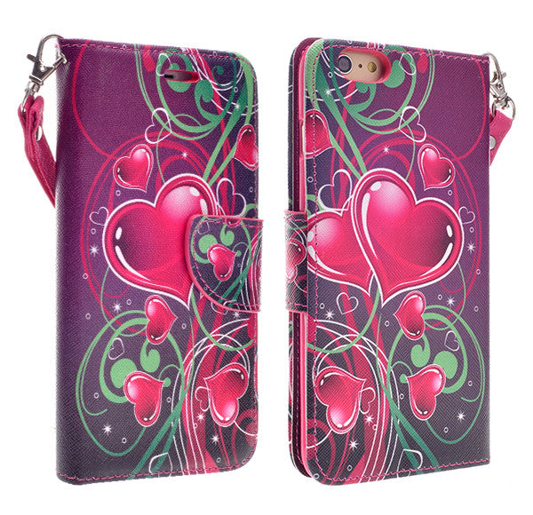 iphone 6 plus case, iphone 6 plus wallet case - heart strings - www.coverlabusa.com