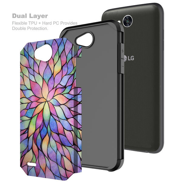 lg x power 2 hybrid case - rainbow flower - www.coverlabusa.com