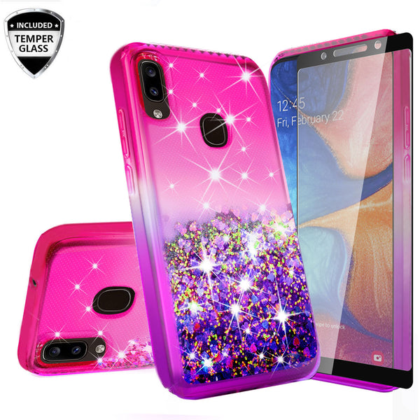 glitter phone case for alcatel 3v (2019) - hot pink/purple gradient - www.coverlabusa.com