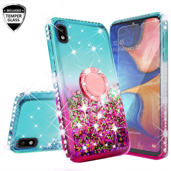 glitter phone case for samsung galaxy a10e - teal/pink gradient - www.coverlabusa.com