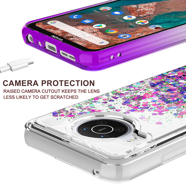 clear liquid phone case for nokia x100 - purple - www.coverlabusa.com