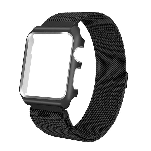 Apple iWatch Band Stainless Steel Mesh Milanese Loop - 38mm - Black - www.coverlabusa.com
