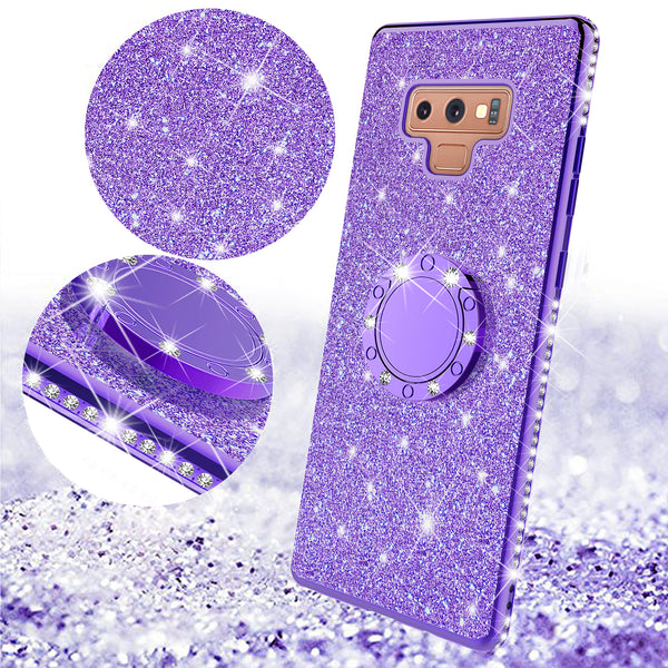 samsung galaxy note 9 glitter bling fashion case - purple - www.coverlabusa.com