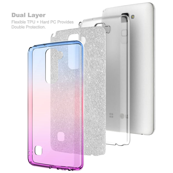 lg stylo 3 glitter case - blue - www.coverlabusa.com