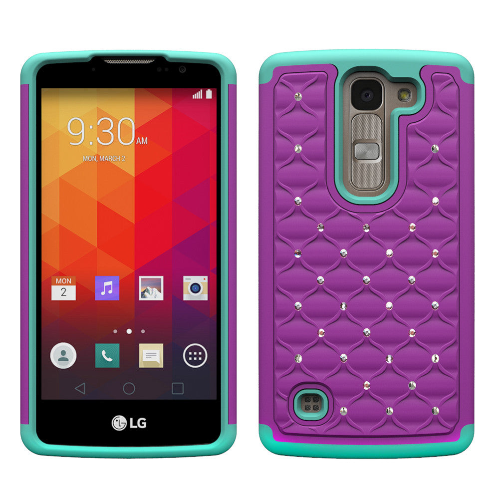 LG Spirit Rhinestone Case - Hot Pink/Teal - www.coverlabusa.com