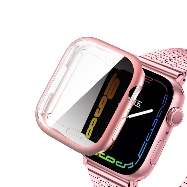 Apple Watch iWatch Series 7 Full Soft Slim Case 41mm Cover Frame Protective TPU Soft - 45mm - Pink - www.coverlabusa.com