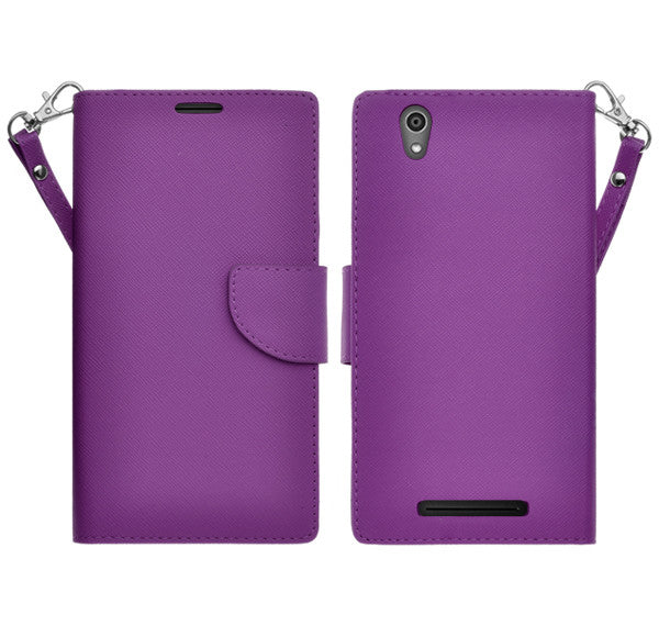 ZTE ZMAX leather wallet case - purple - www.coverlabusa.com