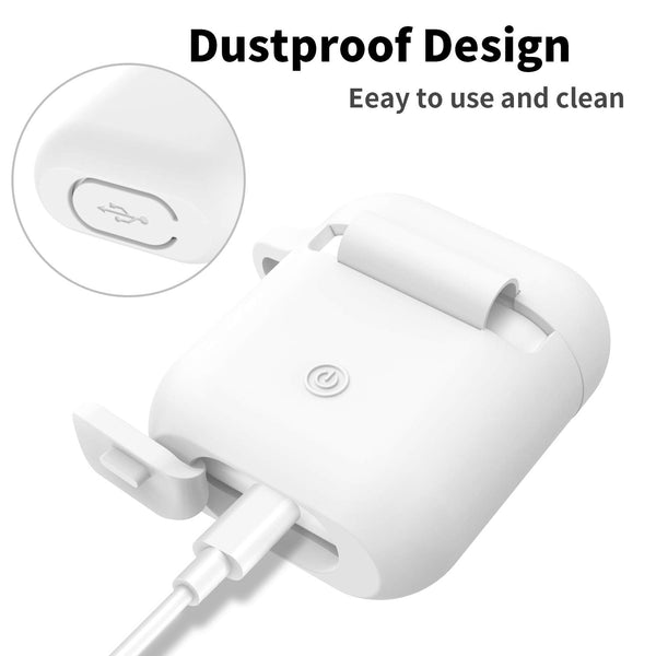 apple airpods charging case silicone cover - www.coverlabusa.com - white