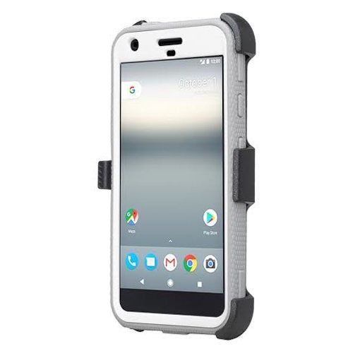 google pixel xl shockproof armor holster shell combo - white - www.coverlabusa.com