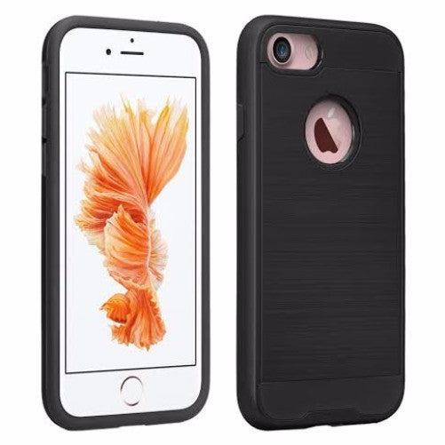 apple iphone 8 plus hybrid case - brush black - www.coverlabusa.com