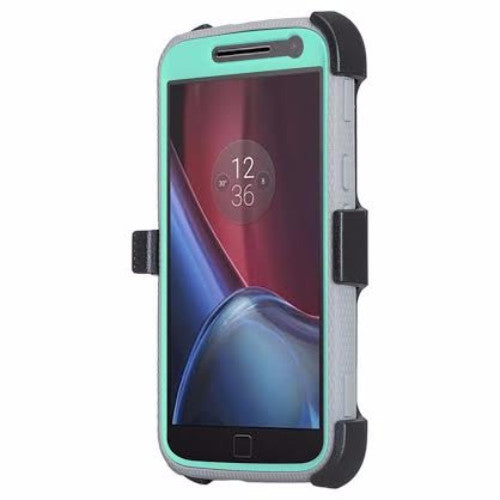 motorola moto g4, g4 plus heavy duty holster case - teal - www.coverlabusa.com