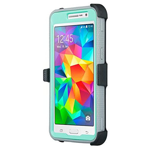 galaxy on5 case heavy duty holster shell combo - teal/grey - coverlabusa.com