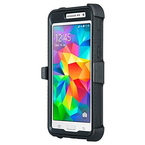 lg k10 holster case, built in screen protector - black - www.coverlabusa.com