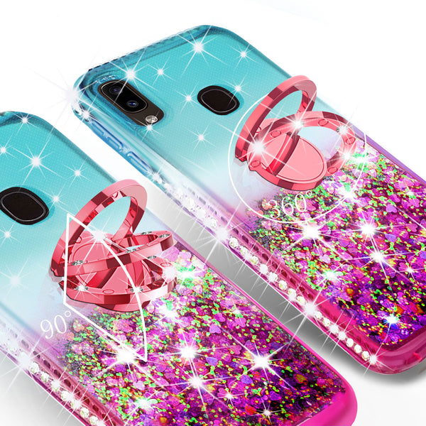 glitter phone case for samsung galaxy a20 - teal/pink gradient - www.coverlabusa.com