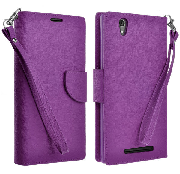 ZTE ZMAX leather wallet case - purple - www.coverlabusa.com