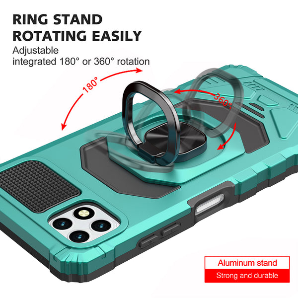 ring kickstand hyhrid phone case for boost celero 5g - teal - www.coverlabusa.com