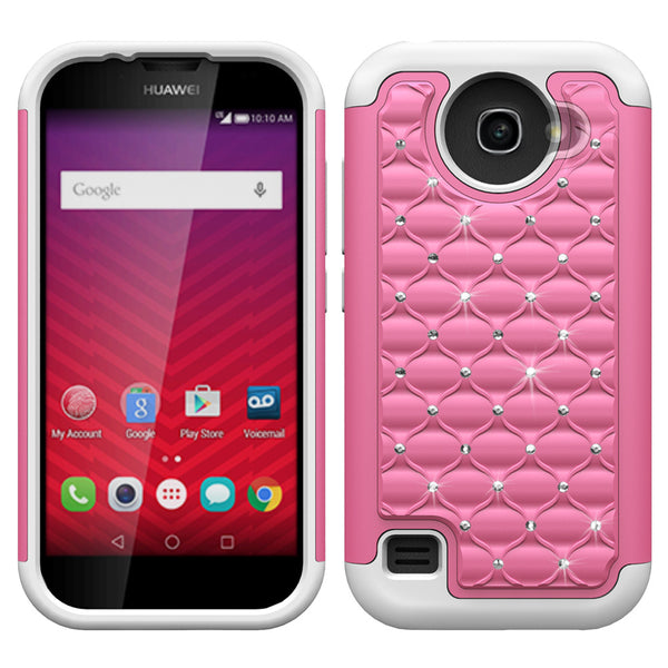 Huawei Union Rhinestone Case - pink/white - www.coverlabusa.com