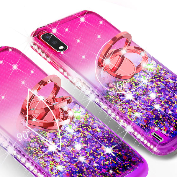 glitter phone case for samsung galaxy a01 - hot pink/purple gradient - www.coverlabusa.com