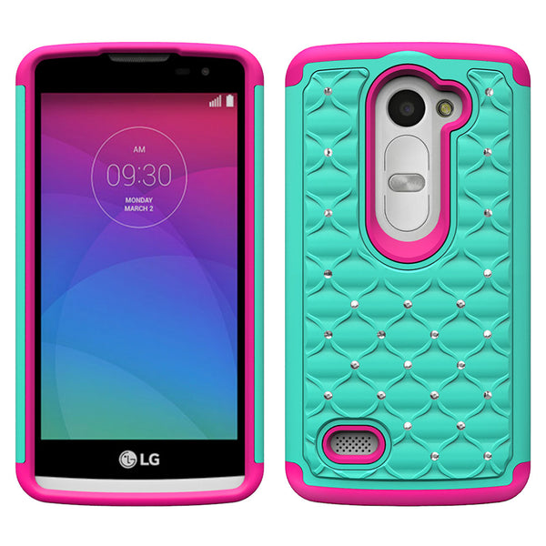 LG Leon LTE Case | Lg Tribute 2 Case | LG Power | LG Sunset | LG Destiny | LG Risio Case - Teal/Hot Pink - www.coverlabusa.com