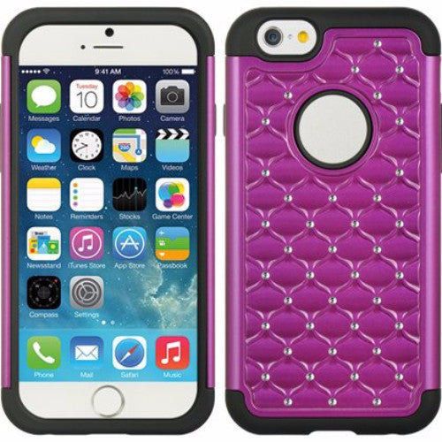 iphone 6s case, apple iphone 6 diamond rhinestone hybrid case - purple - www.coverlabusa.com