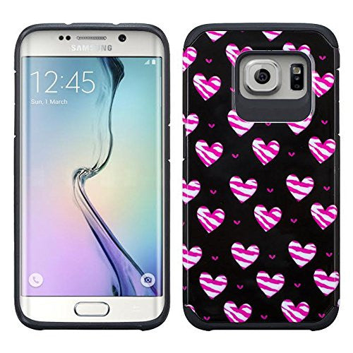 samsung galaxy s7 edge hybrid case - striped hearts - www.coverlabusa.com