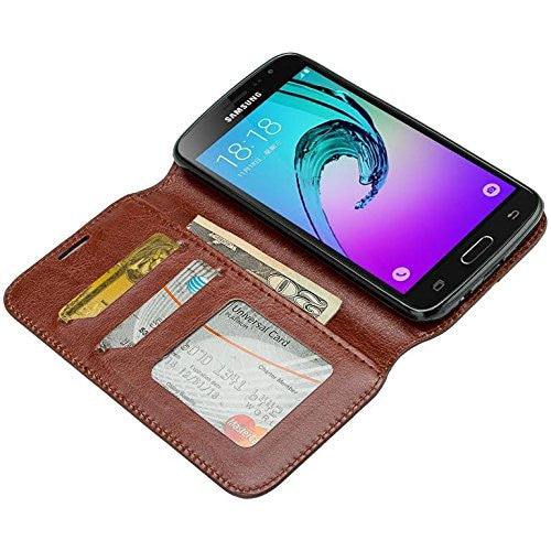 Galaxy J3/J3V | Express Prime | Sky | Amp Prime | Sol - brown - wallet case - coverlabusa.com