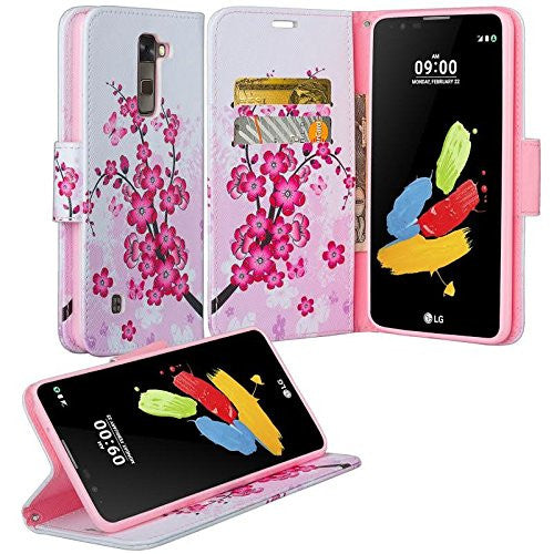 lg k8 cherry blossom wallet case - www.coverlabusa.com