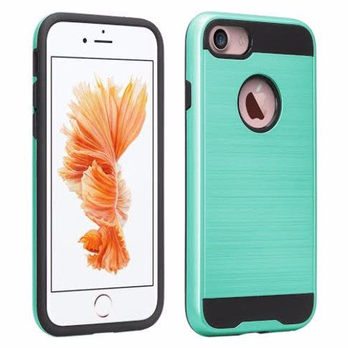 apple iphone 8 plus hybrid case - brush teal - www.coverlabusa.com