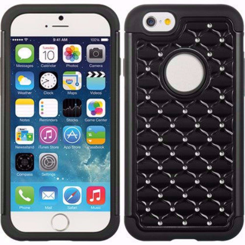 iphone 6s plus case, apple iphone 6 plus diamond rhinestone hybrid case - black - coverlabusa.com