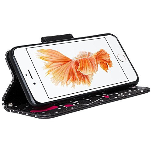 iphone 7 plus case, iphone 7 plus wallet case - polka dot hearts - www.coverlabusa.com