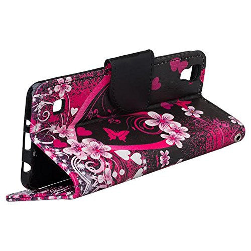 lg tribute hd pu wallet case - heart butterflies - www.coverlabusa.com