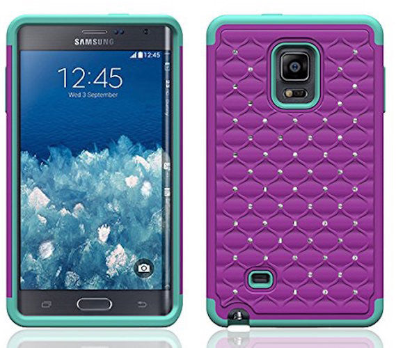 samsung galaxy note rhinestone case - purple/teal - www.coverlabusa.com