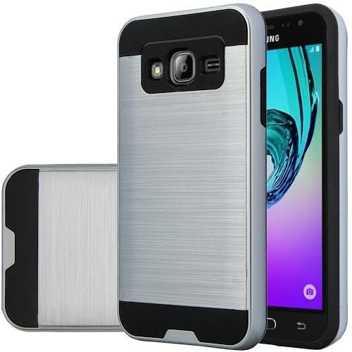 Galaxy J7 Case, Samsung Galaxy J7 [Shock Absorption / Impact Resistant] Hybrid Dual Layer Armor Defender Protective Case Cover for Galaxy J7 (Boost Mobile,Virgin,MetroPcs,T-Mobile), Silver, WWW.COVERLABUSA.COM