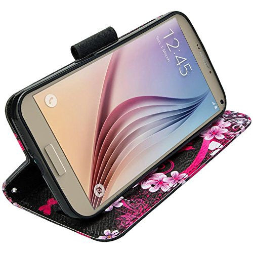 samsung galaxy note 5 case - Pu leather wallet - Heart Butterflies - www.coverlabusa.com