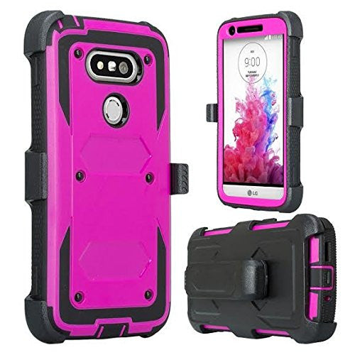 lg g5 case, holster with built in screen protector - purple - www.coverlabusa.com