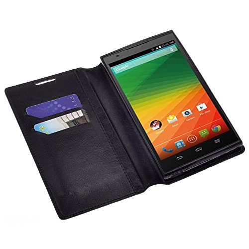 ZTE Lever LTE | Z936L Case, Slim Magnetic Flip Wallet Kickstand Cover - Black