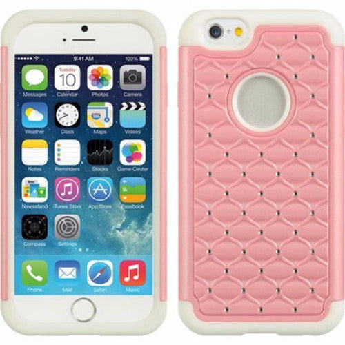 iphone 6 case - diamond rhinestone hybrid - pink - www.coverlabusa.com