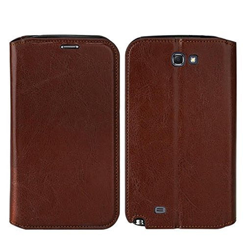 samsung galaxy note 2 leather wallet case - brown - www.coverlabusa.com