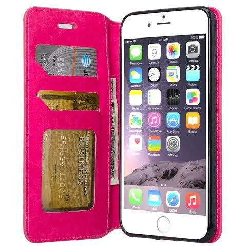 iphone 8 plus case, iphone 8 plus wallet case - hot pink - www.coverlabusa.com
