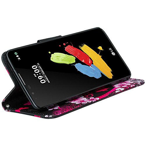 LG K7 / Tribute 5 / Treasure, premier wallet case - heart butterflies - www.coverlabusa.com