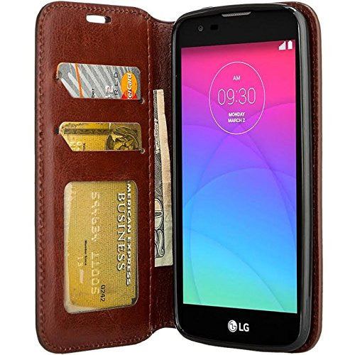 LG K7 / Tribute 5 / Treasure wallet case - brown - www.coverlabusa.com