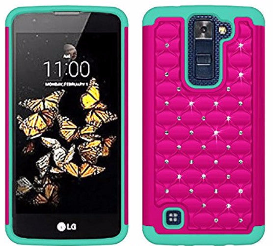 LG K7 Case | Tribute 5 Case | Treasure Case - Hot Pink/Teal - www.coverlabusa.com