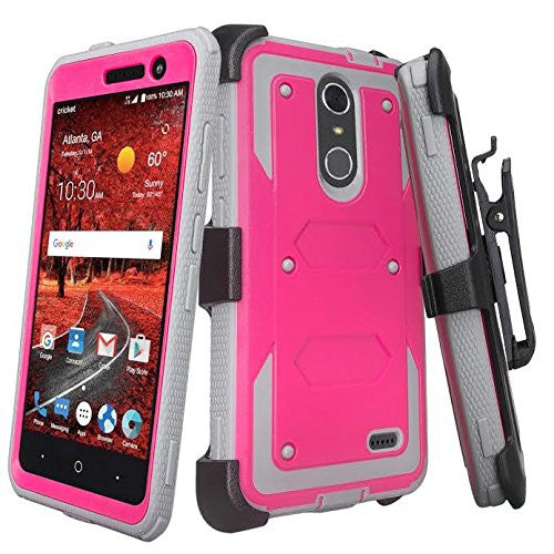 zte grand x4 holster case built in screen protector - hot pink - www.coverlabusa.com