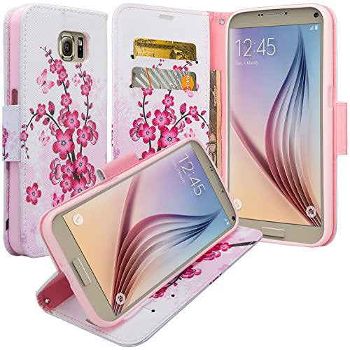samsung galaxy note 5 case - Pu leather wallet - Cherry Blossom - www.coverlabusa.com