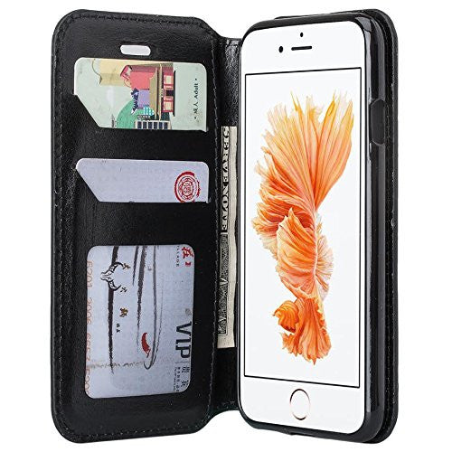 iphone 8 plus case, iphone 8 plus wallet case - black - www.coverlabusa.com