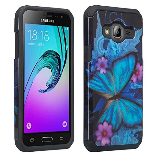 Samsung Galaxy J3/J3V Case | Galaxy Express Prime Case | Galaxy Sky Case | Amp Prime Case | Galaxy Sol - blue butterfly - www.coverlabusa.com