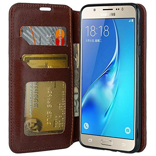 Galaxy J7 2016 Case, J710 wallet case - brown - WWW.COVERLABUSA.COM