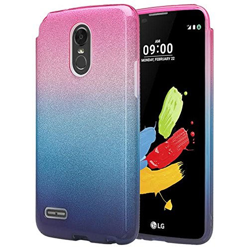 LG Stylo 3 Case, LG Stylo 3 Plus Case, Slim Glitter Shine Hybrid TPU Case with reinforced Polycarbonate backing for LG Stylo 3 - Hot Pink