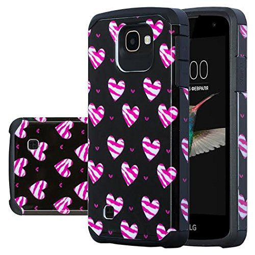 LG Optimus Zone 3 Cases | LG K4 Cases | LG Spree Cases | LG Rebel Cases - STRIPED HEARTS - www.coverlabusa.com