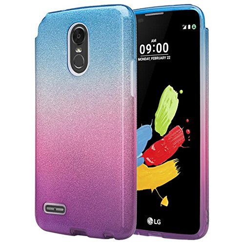 LG Stylo 3 Case, LG Stylo 3 Plus Case, Slim Glitter Shine Hybrid TPU Case with reinforced Polycarbonate backing for LG Stylo 3 - Blue